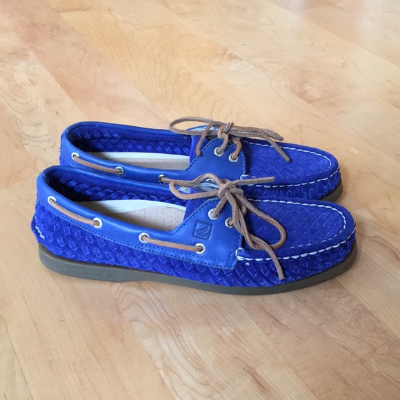 SPERRY Top-Sider | Genuine Woven Leather Cobalt Blue - Picture 5 of 11